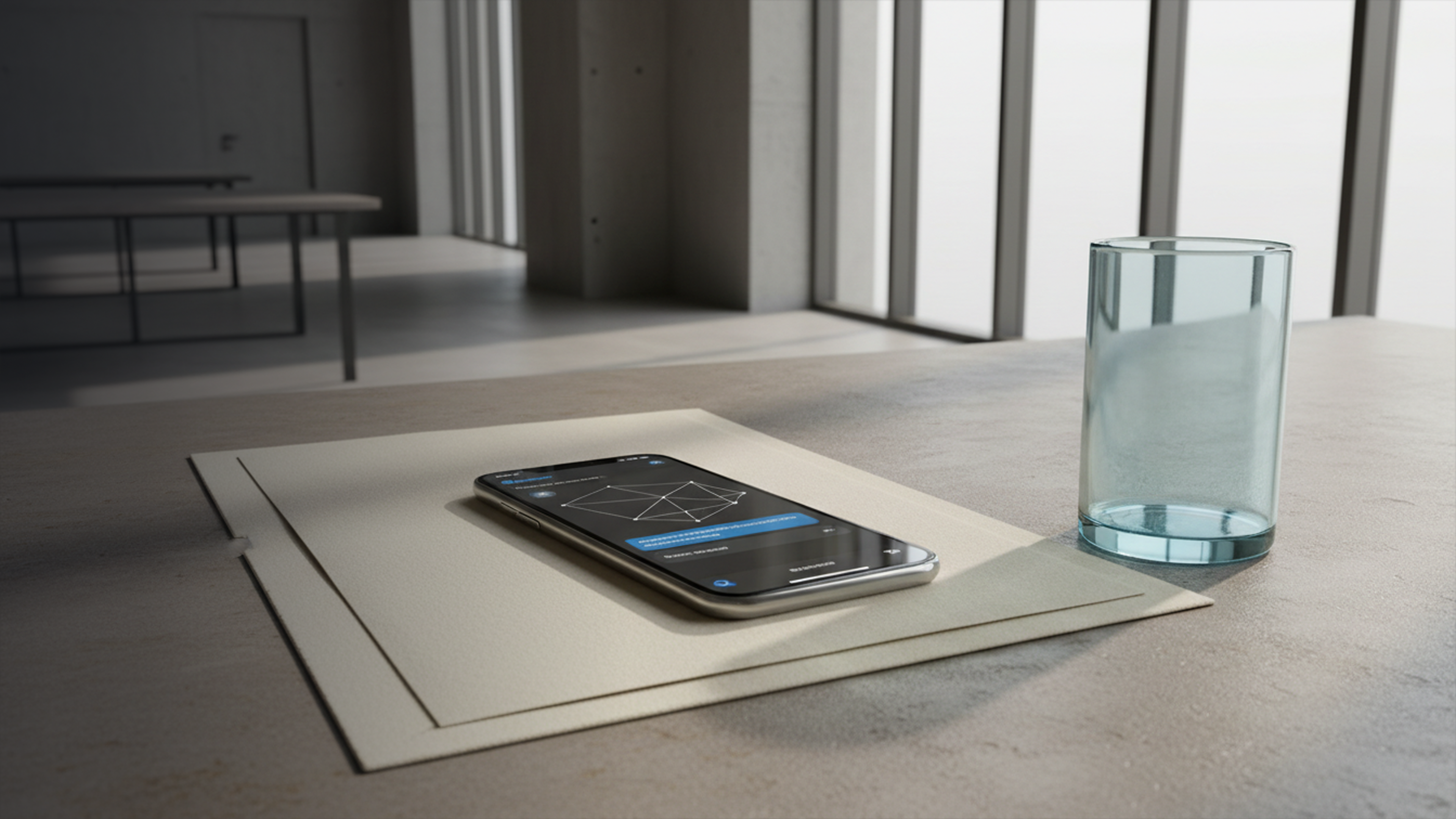 AI chatbot interface on a smartphone in a modern European interior, illustrating ChatGPT’s Digital Services Act designation and the rise of regulated AI information systems.